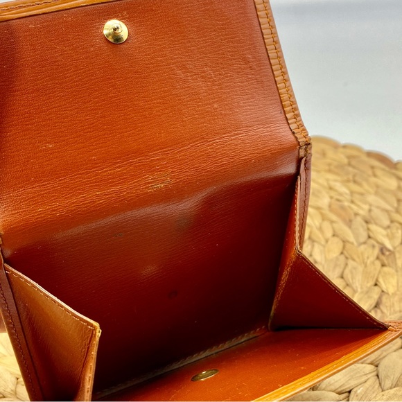 LOUIS VUITTON LOGO CARAMEL BROWN EPI LEATHER BIFOLD BRASS MONEY WALLET POUCH - Picture 5 of 11